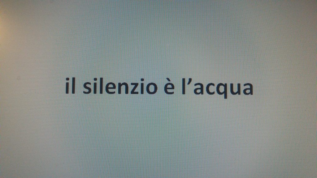 1 - foto - il silenzio è l'acqua